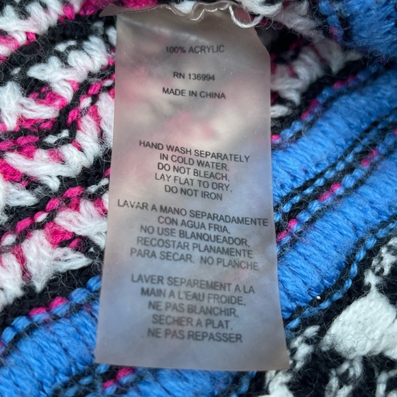 SIONI Open Front Long Cardigan bohemian boho Coogie Style sweater hippie Rainbow - Picture 10 of 10